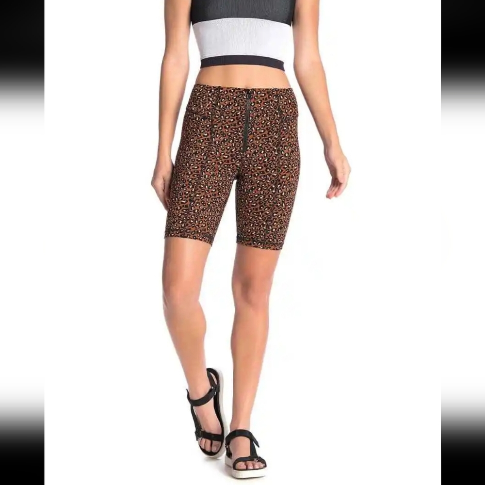 Free People Cheetah print Biker  shorts